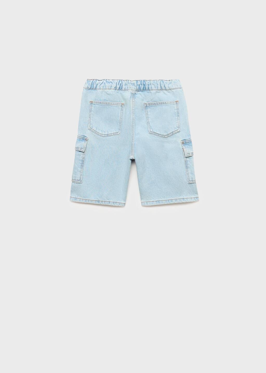 Blue Denim Cargo Shorts, Kids Boy, , large image number 1