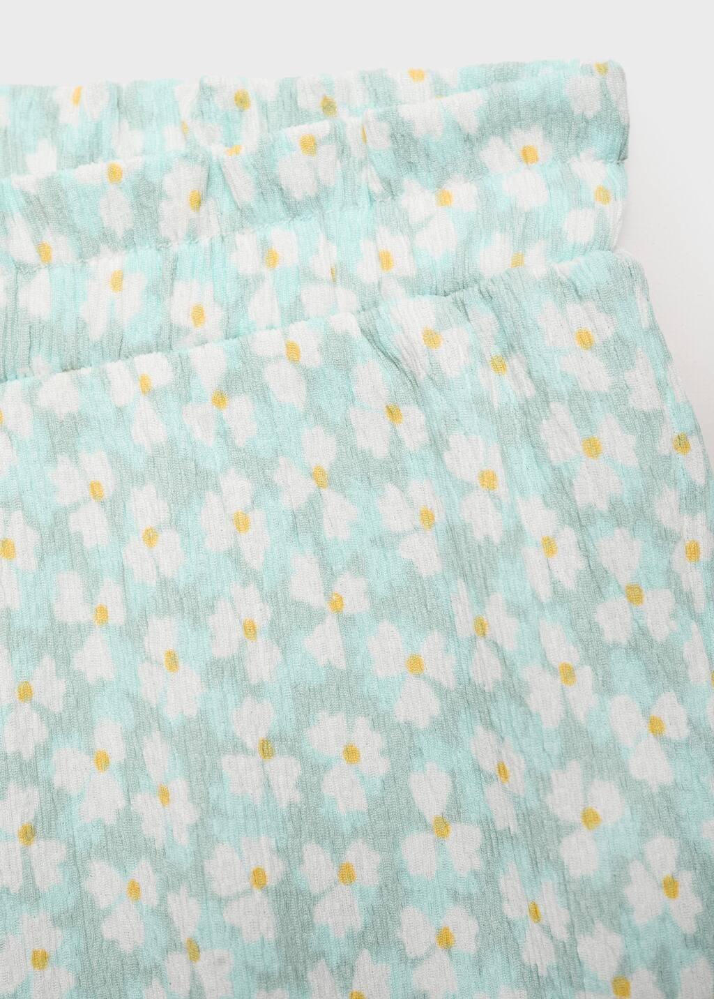 Turquoise Floral Print Short, Baby Girl, , large image number 2