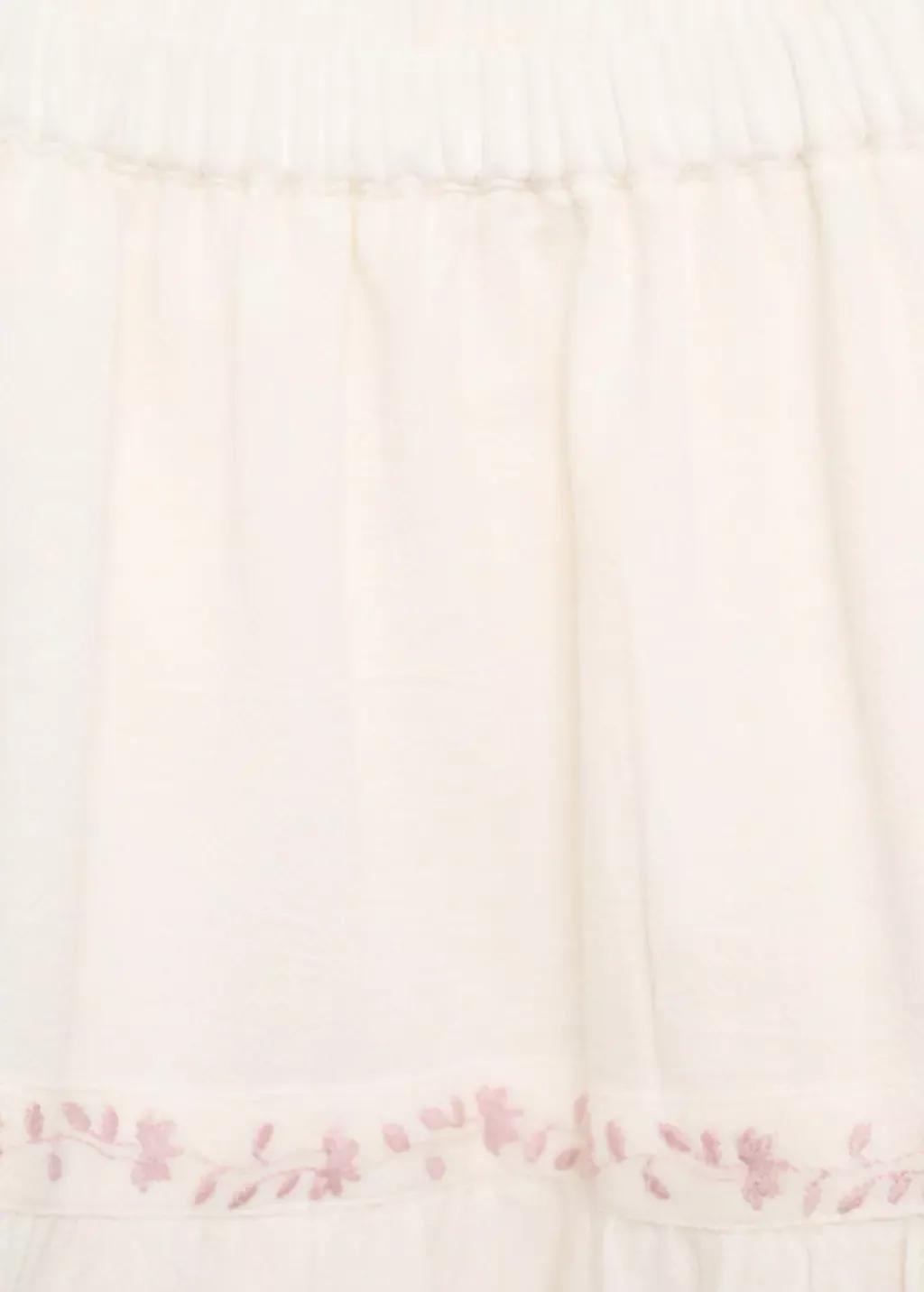 LIGHT BEIGE Floral embroidery skirt, Kids Girl, , large image number 2