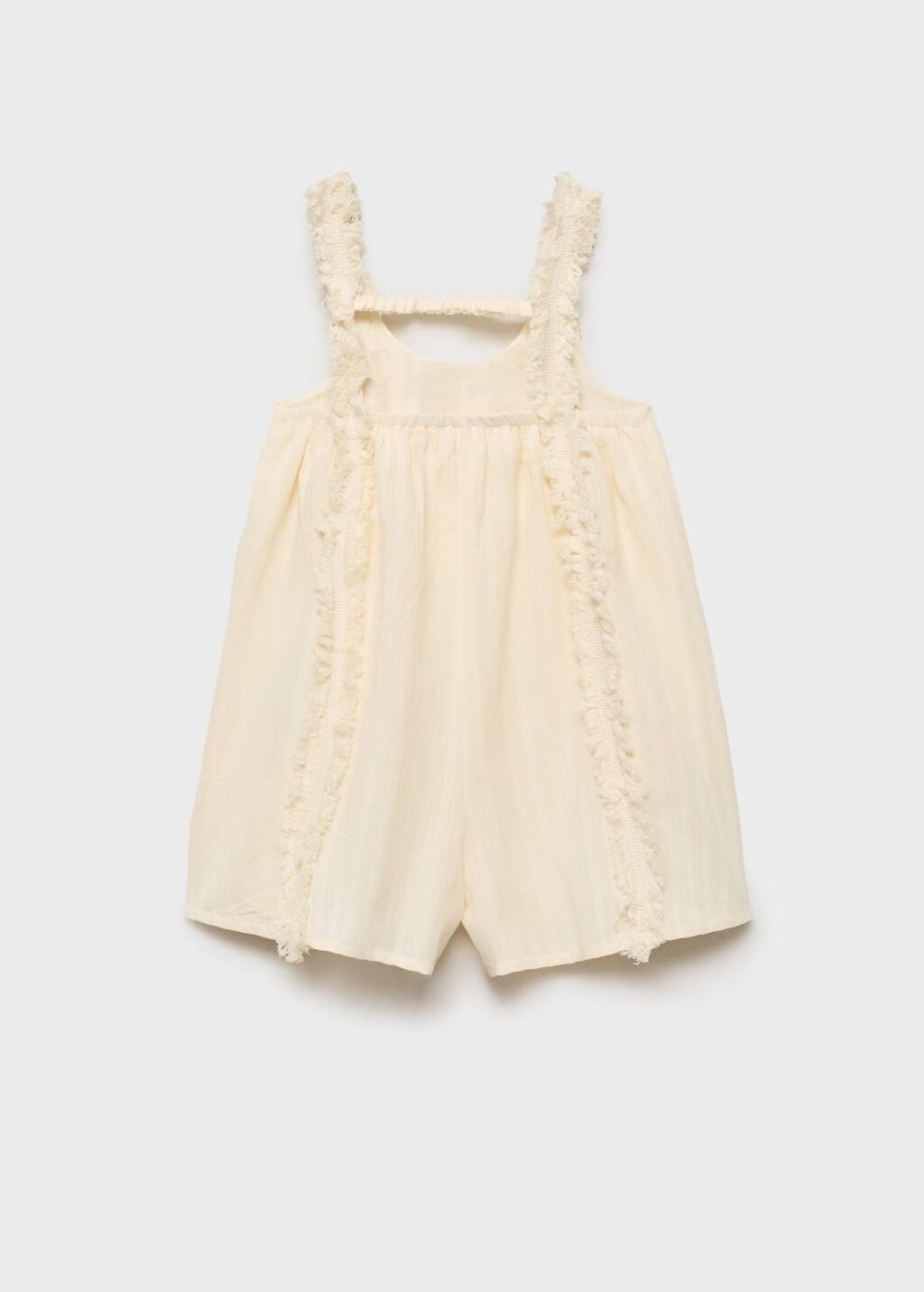 Yellow Lace Cotton Jumpsuit, Kids Girl, , large image number 1