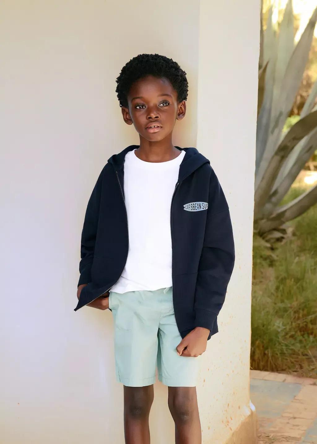 Navy Zipped Hoodie, Kids Boy, , large image number 2