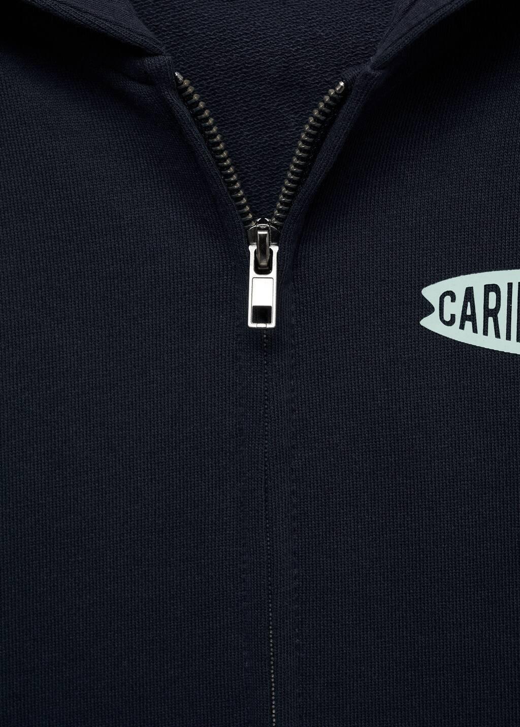 Navy Zipped Hoodie, Kids Boy, , large image number 3