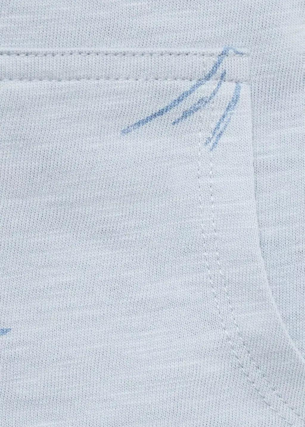 Blue Lt Pastel Palm-Print Dungarees, Baby Boy, , large image number 2