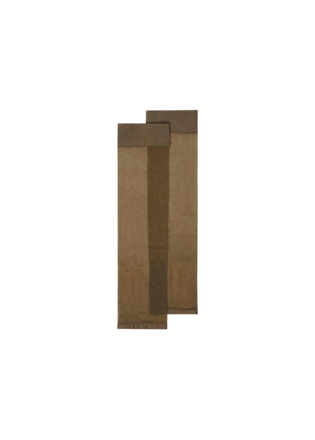 Khaki Thin Veiled Socks With Opening, 0201_37, large image number 2