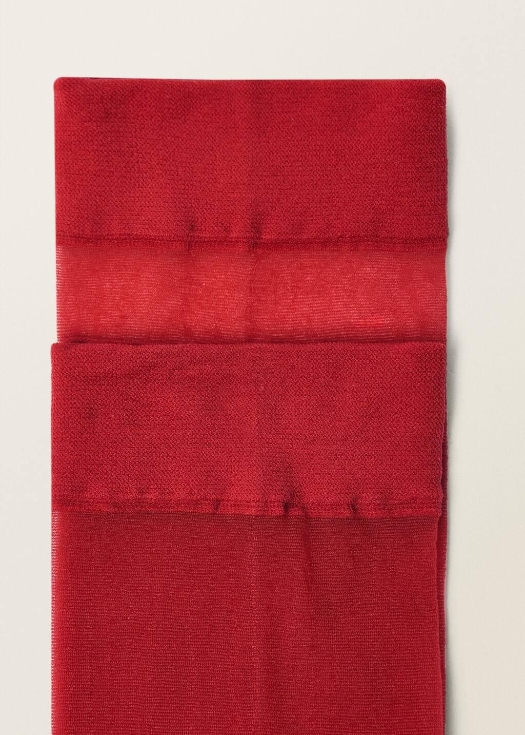 Red Thin Veiled Socks With Opening, 0201_70, large image number 0