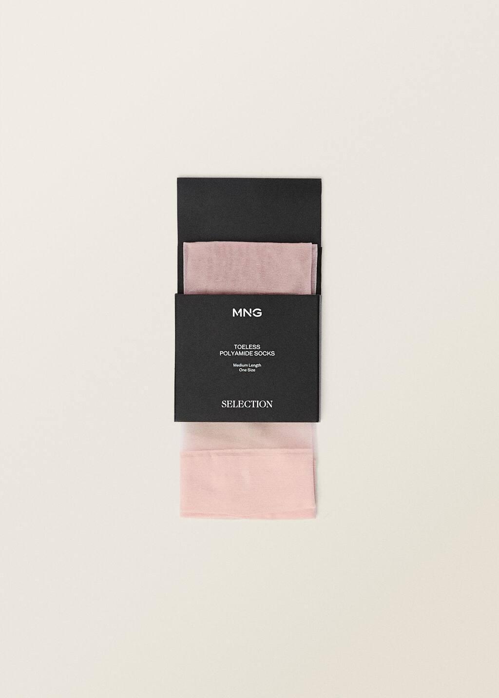 Pink Lt Pastel Thin Veiled Socks With Opening, 0201_82, large image number 3
