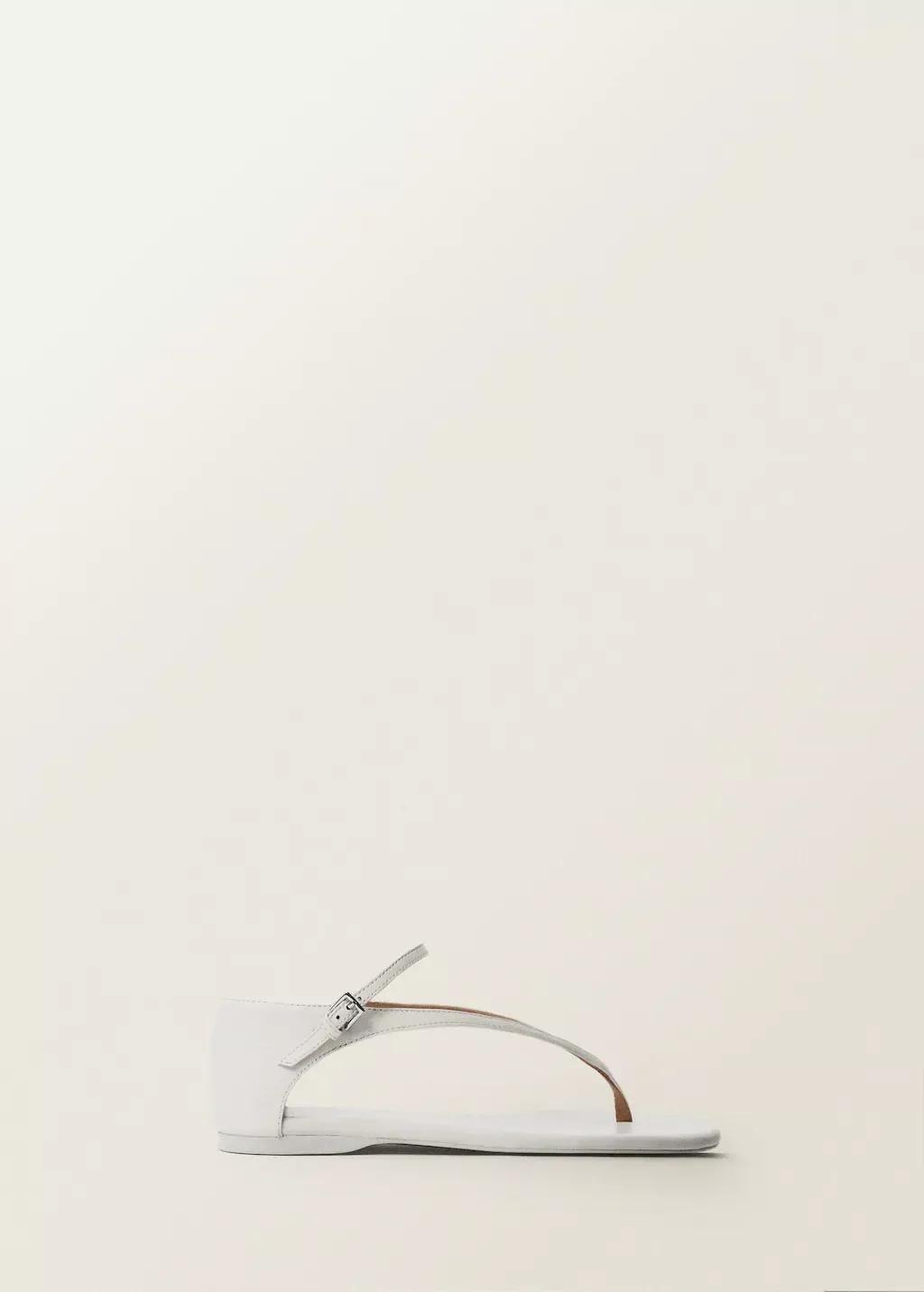 WHITE Leather straps sandals, , large image number 4