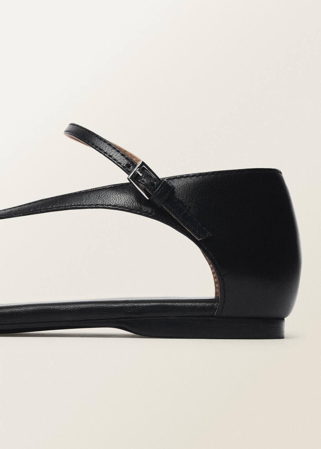 BLACK Leather straps sandals, , large image number 1