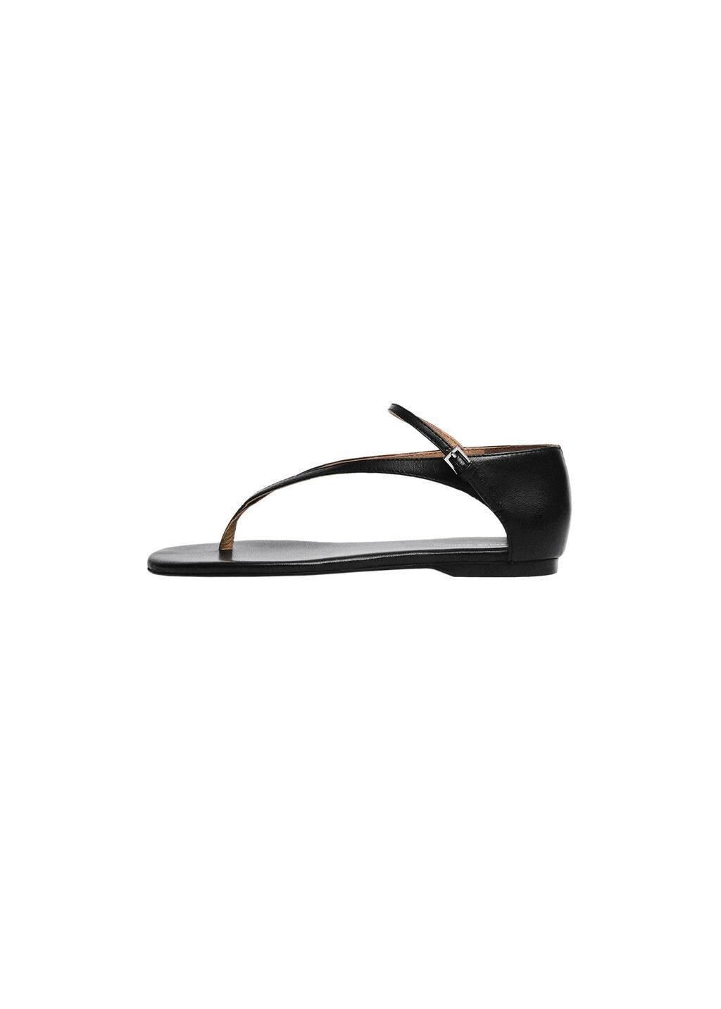 BLACK Leather straps sandals, , large image number 2
