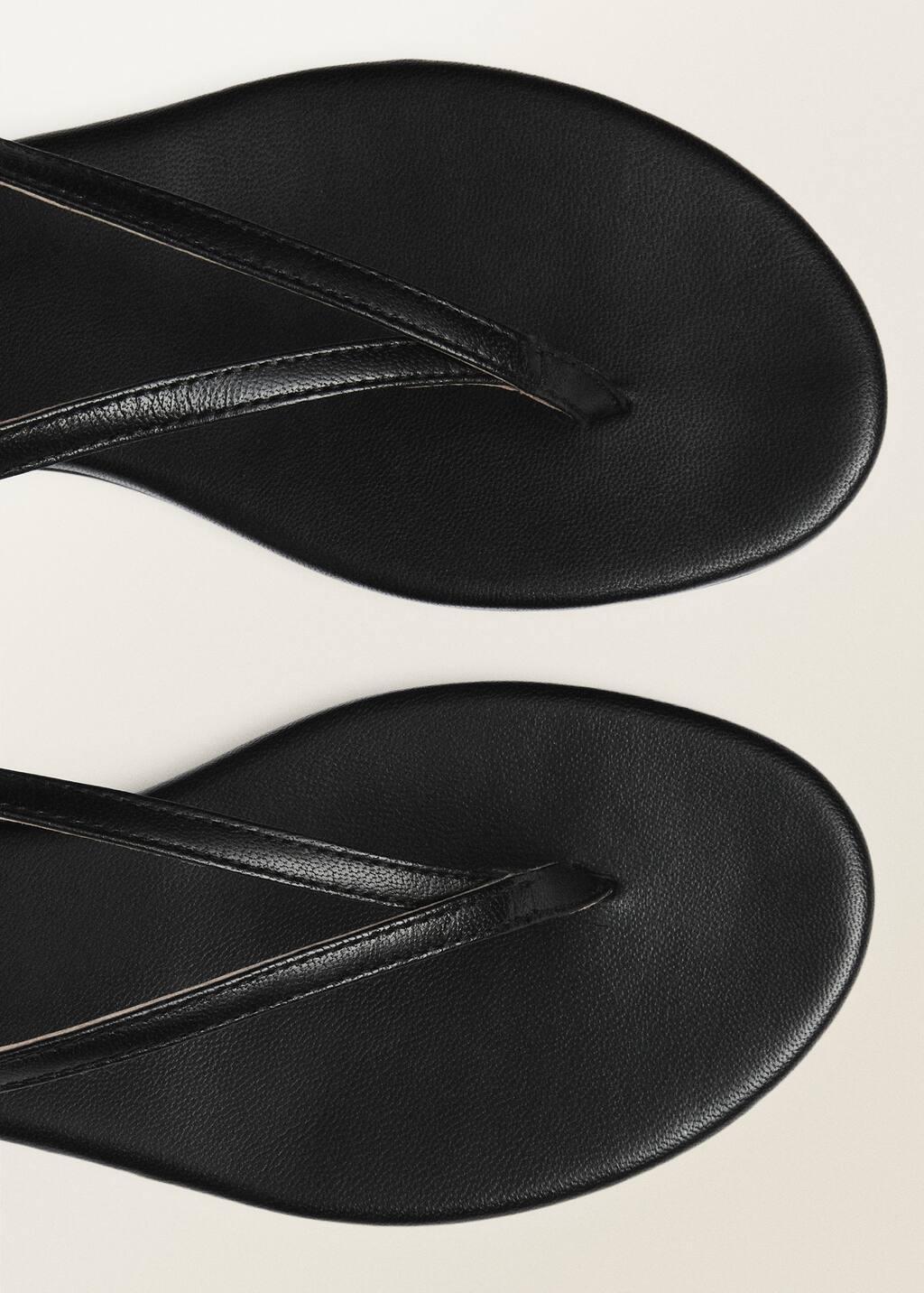 BLACK Leather straps sandals, , large image number 3