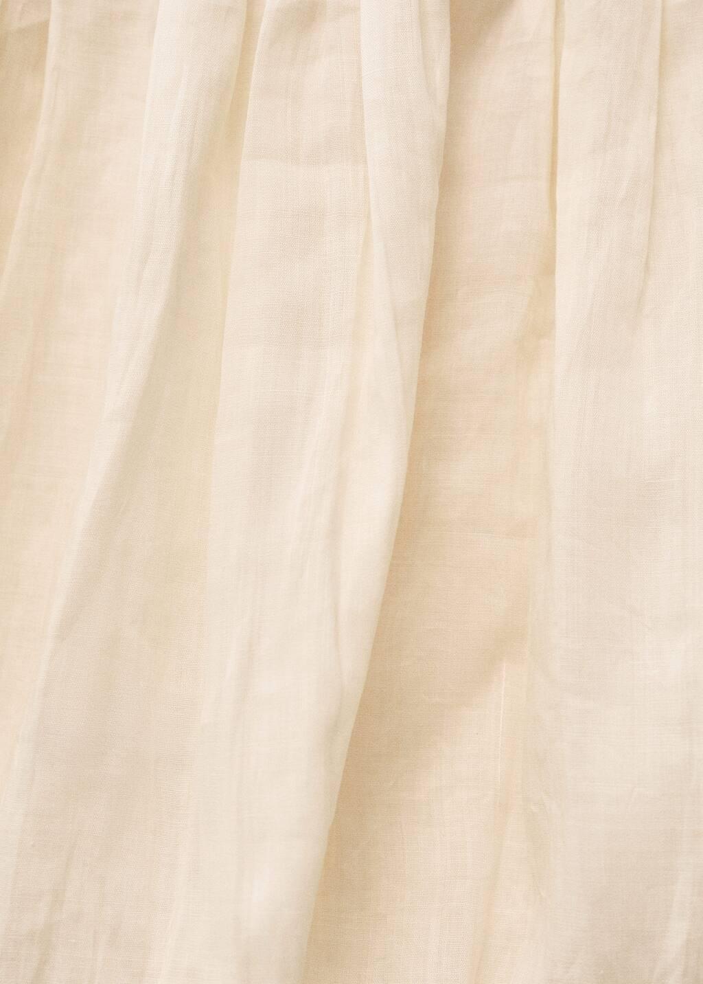 Beige Balloon-Effect Ramie Skirt, , large image number 4