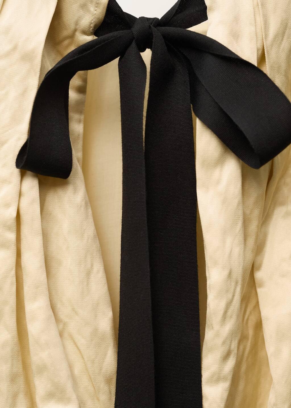 Beige Balloon-Effect Blouse In Creased Fabric, , large image number 2
