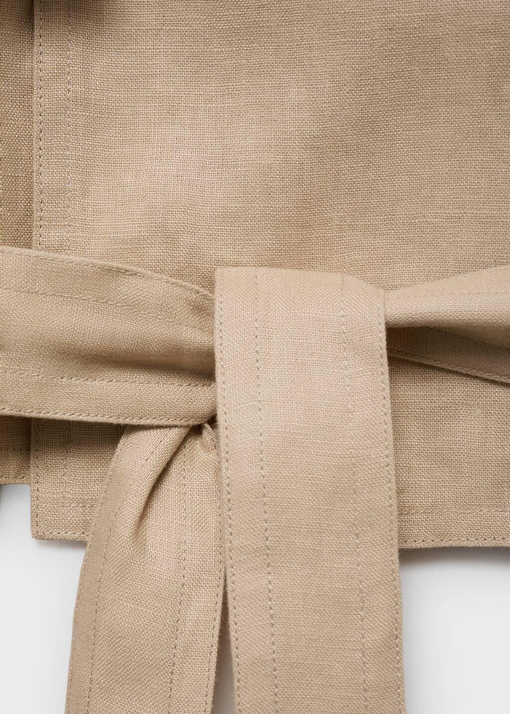 Grey Lt Pastel Linen Jacket With Belt, , large image number 4