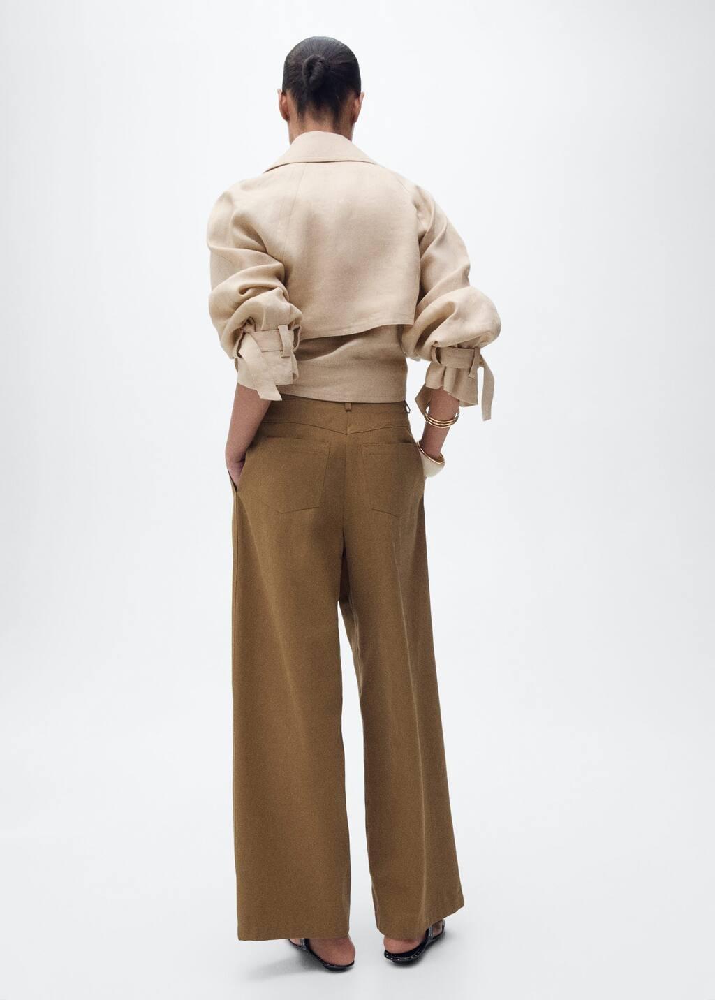 Grey Lt Pastel Linen Jacket With Belt, , large image number 6