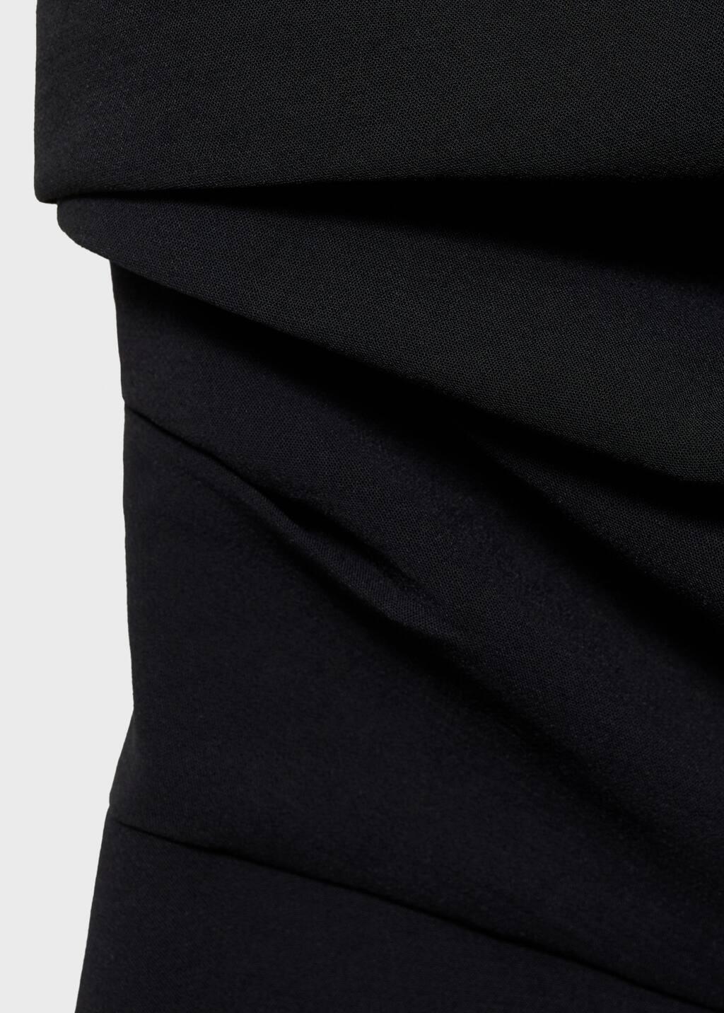 BLACK Asymmetrical jumpsuit with draped detail, , large image number 7