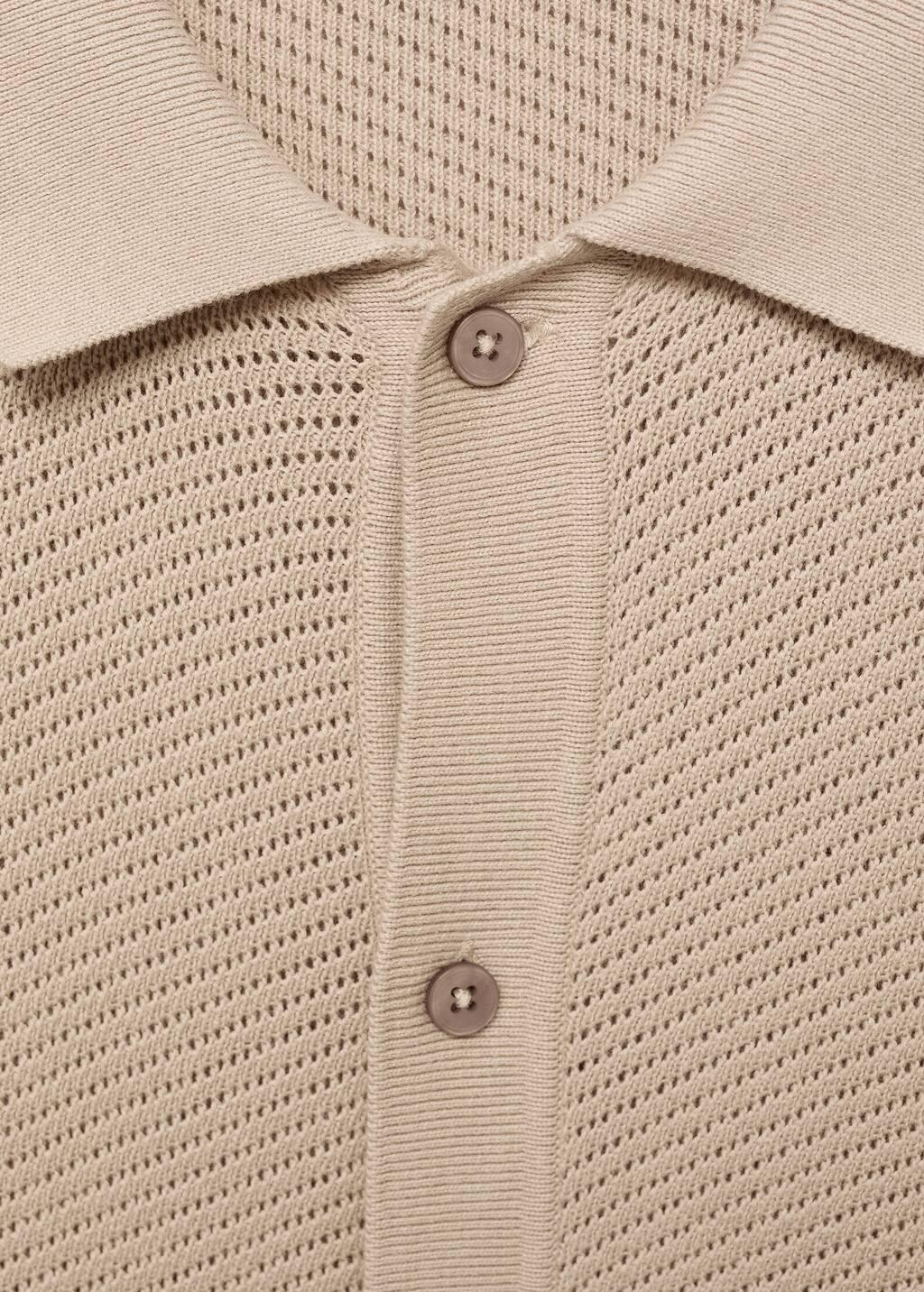 Brown Lt Pastel Openwork Knitted Structured Shirt, , large image number 4