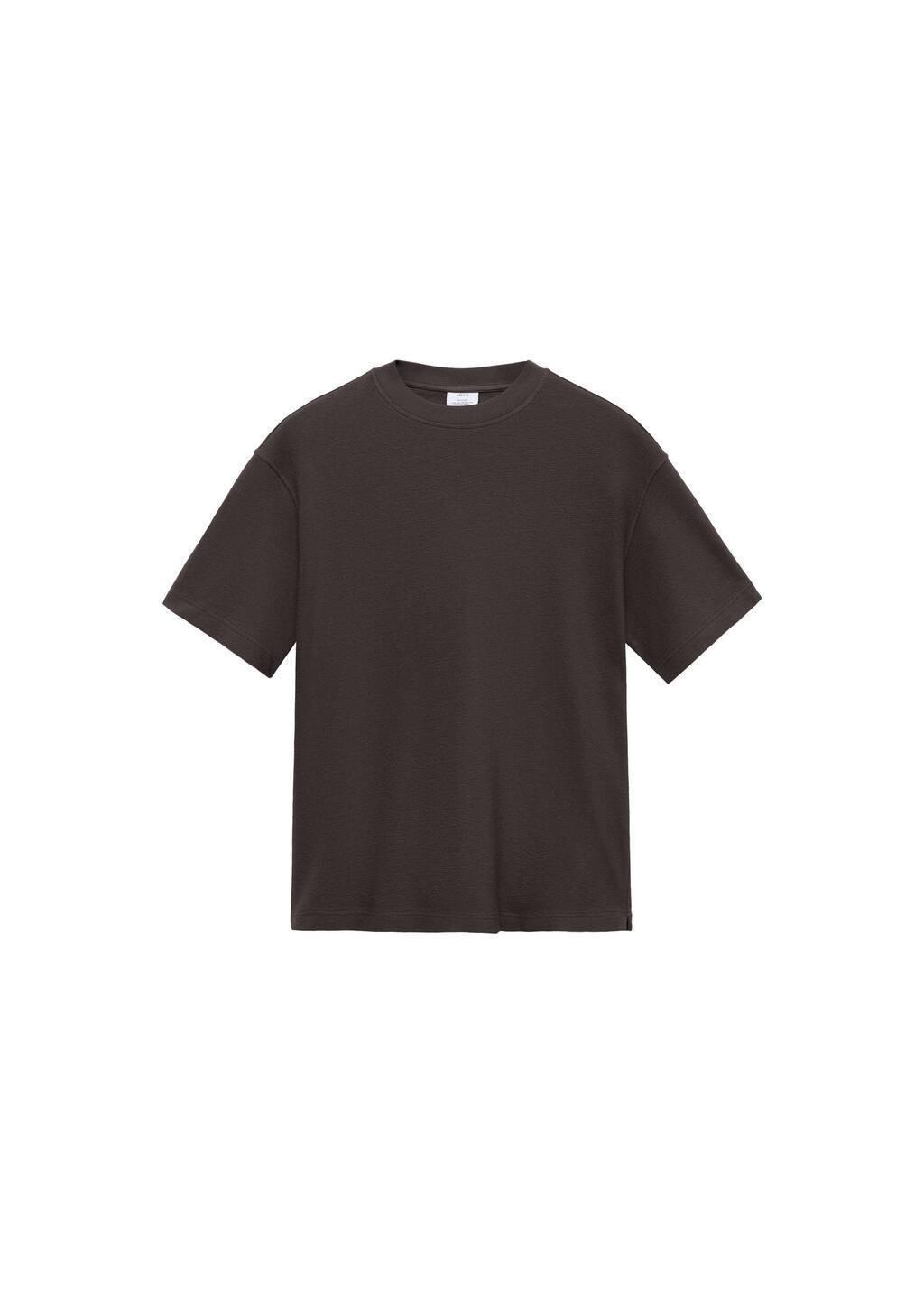 Brown Structured Relaxed-Fit T-Shirt, , large image number 2