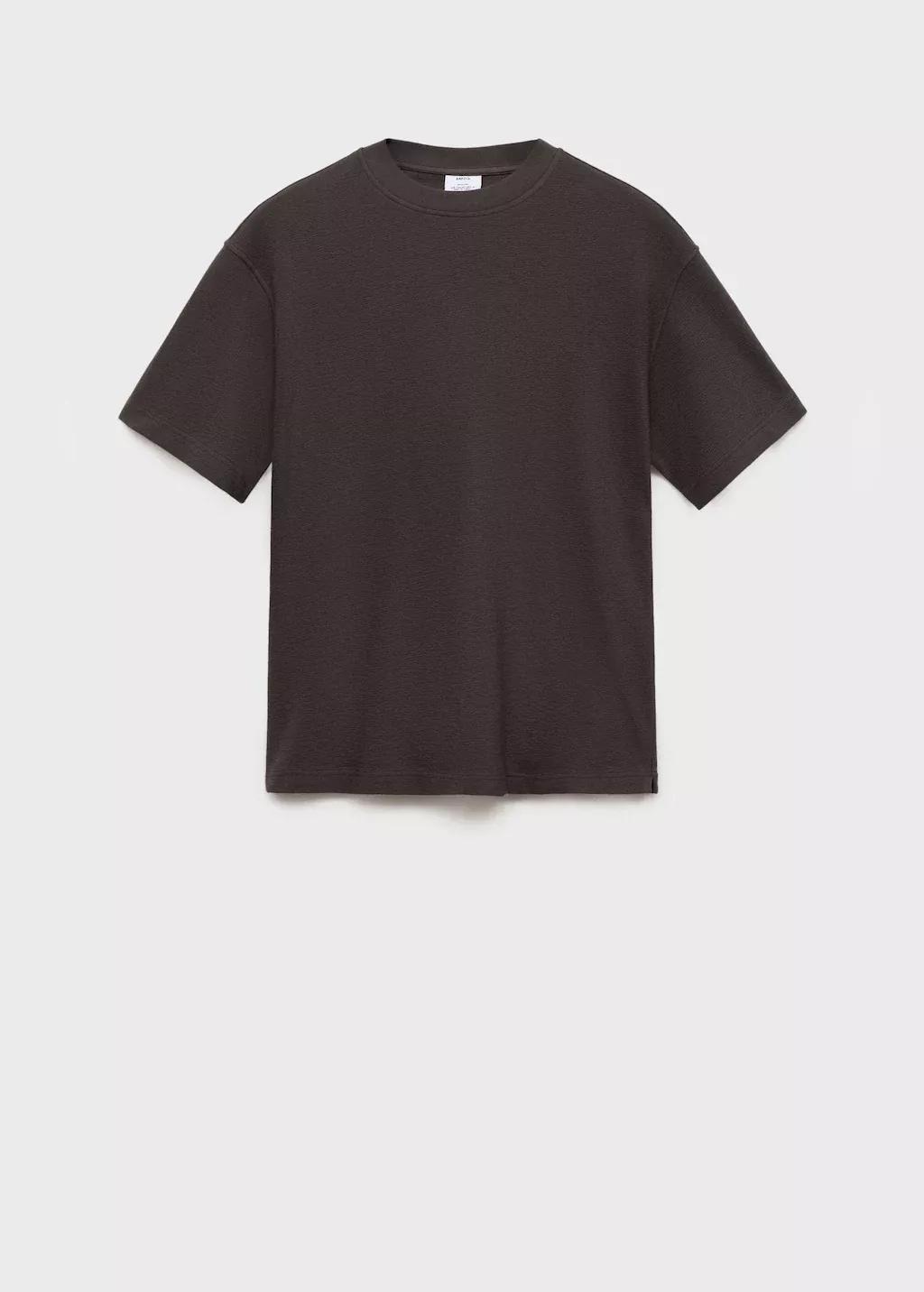 Brown Structured Relaxed-Fit T-Shirt, , large image number 4