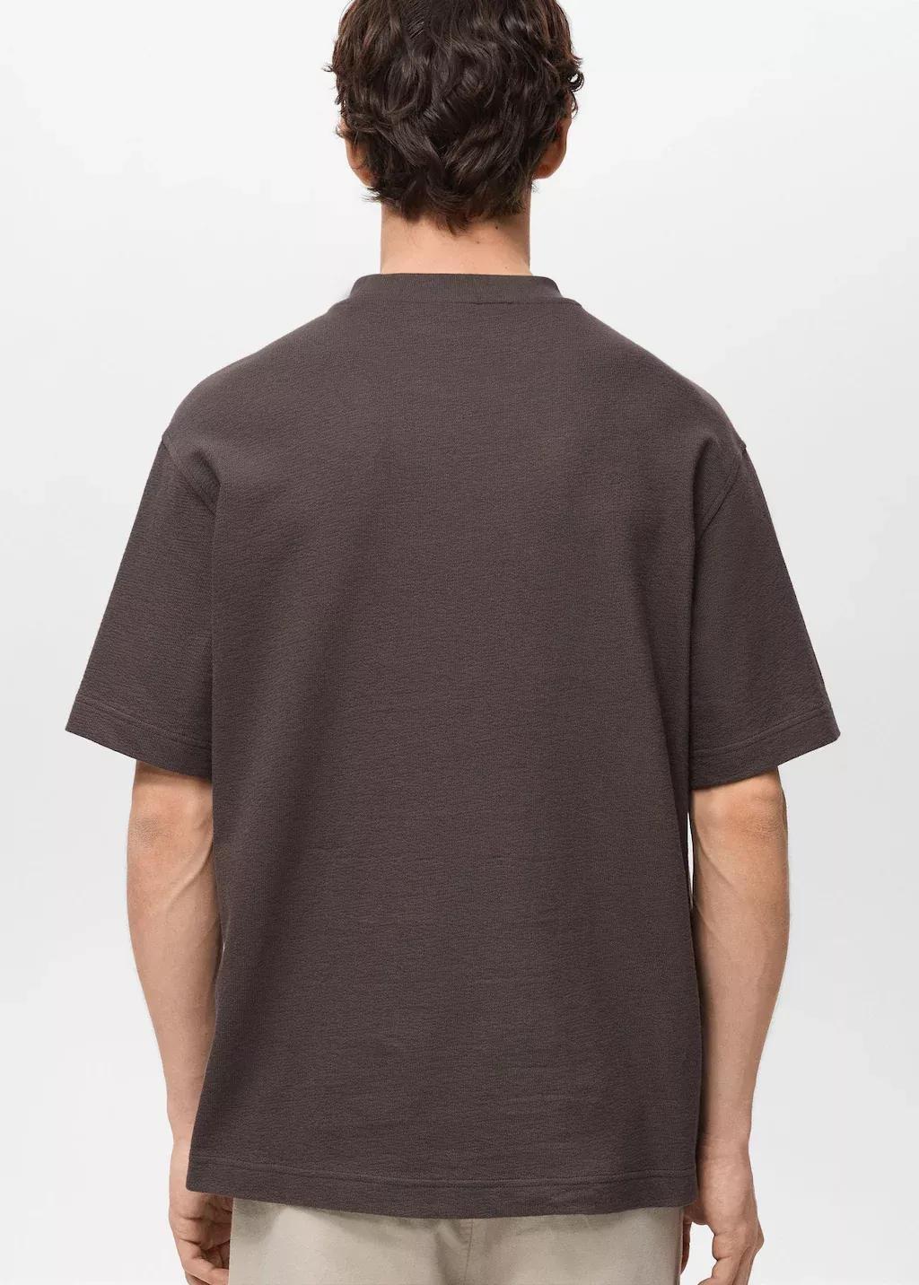 Brown Structured Relaxed-Fit T-Shirt, , large image number 6