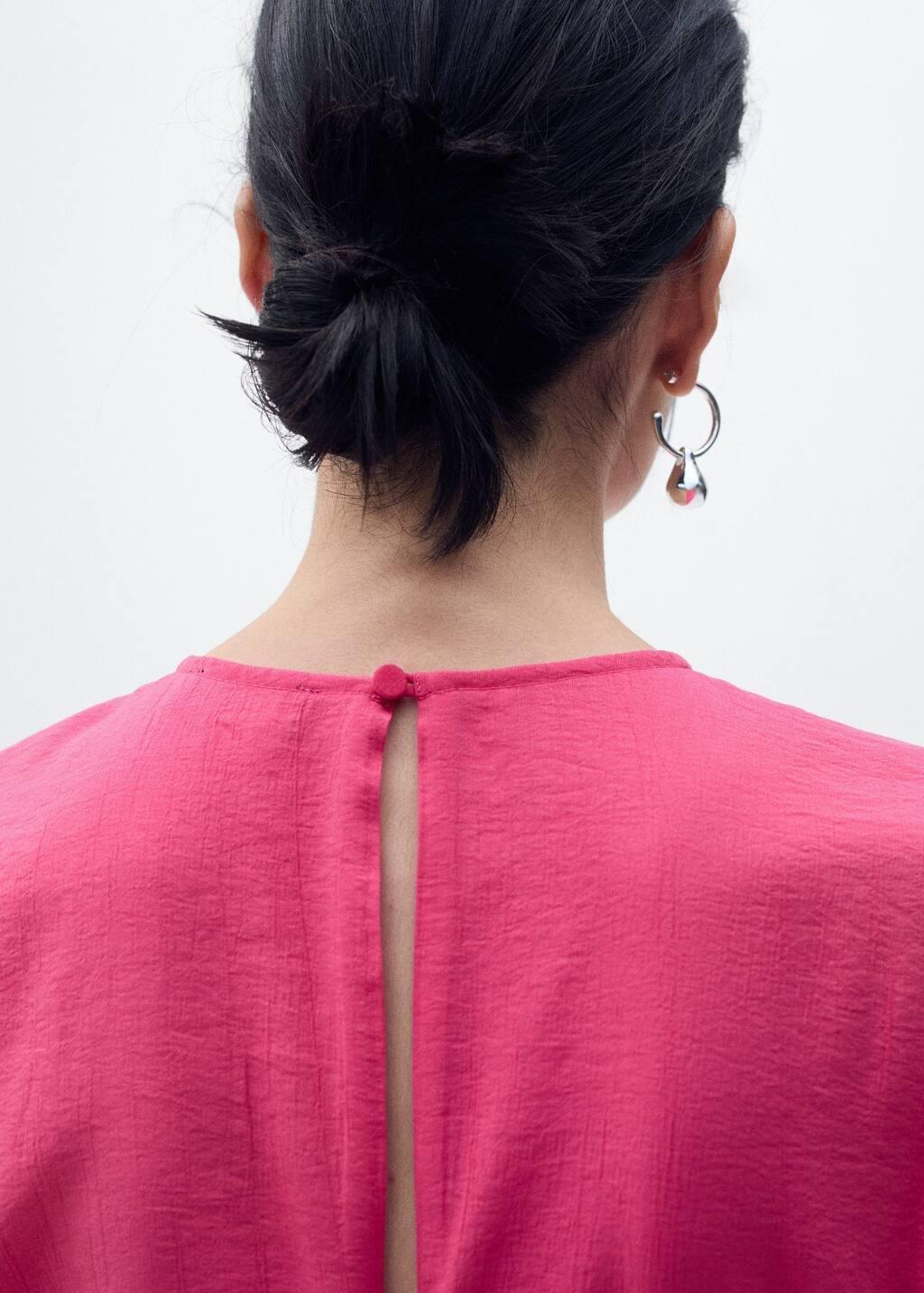 Pink Straight-Fit Short-Sleeved Jumpsuit With Belt, , large image number 2