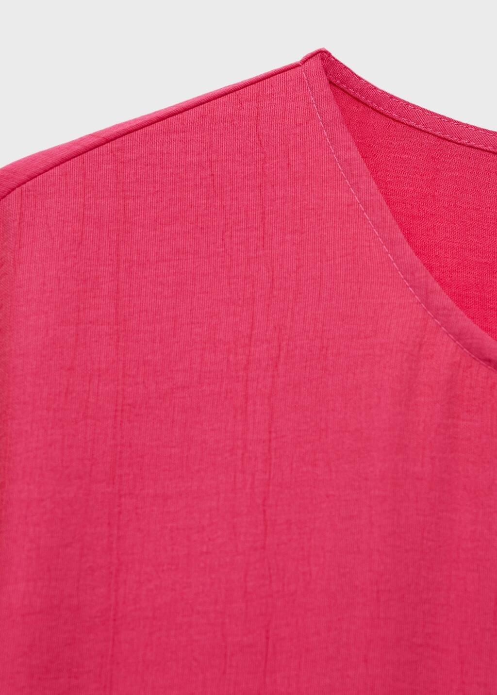 Pink Straight-Fit Short-Sleeved Jumpsuit With Belt, , large image number 5