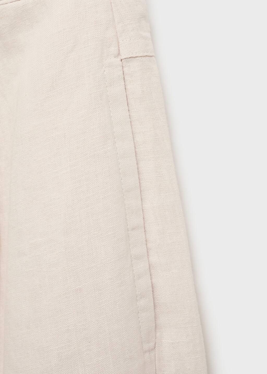 Grey Lt Pastel Linen Trousers With Tortoiseshell Button, , large image number 2