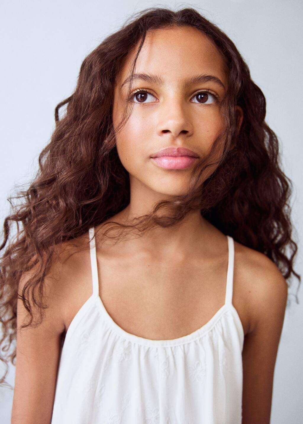 White Floral Embroidery Jumpsuit, Kids Girl, , large image number 3