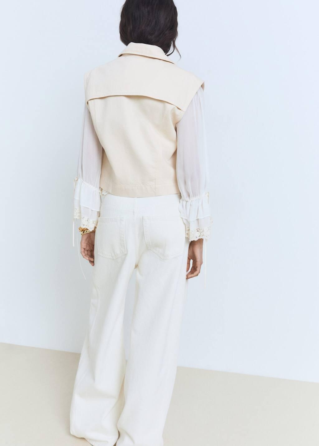 Beige Denim-Effect Waistcoat, , large image number 5