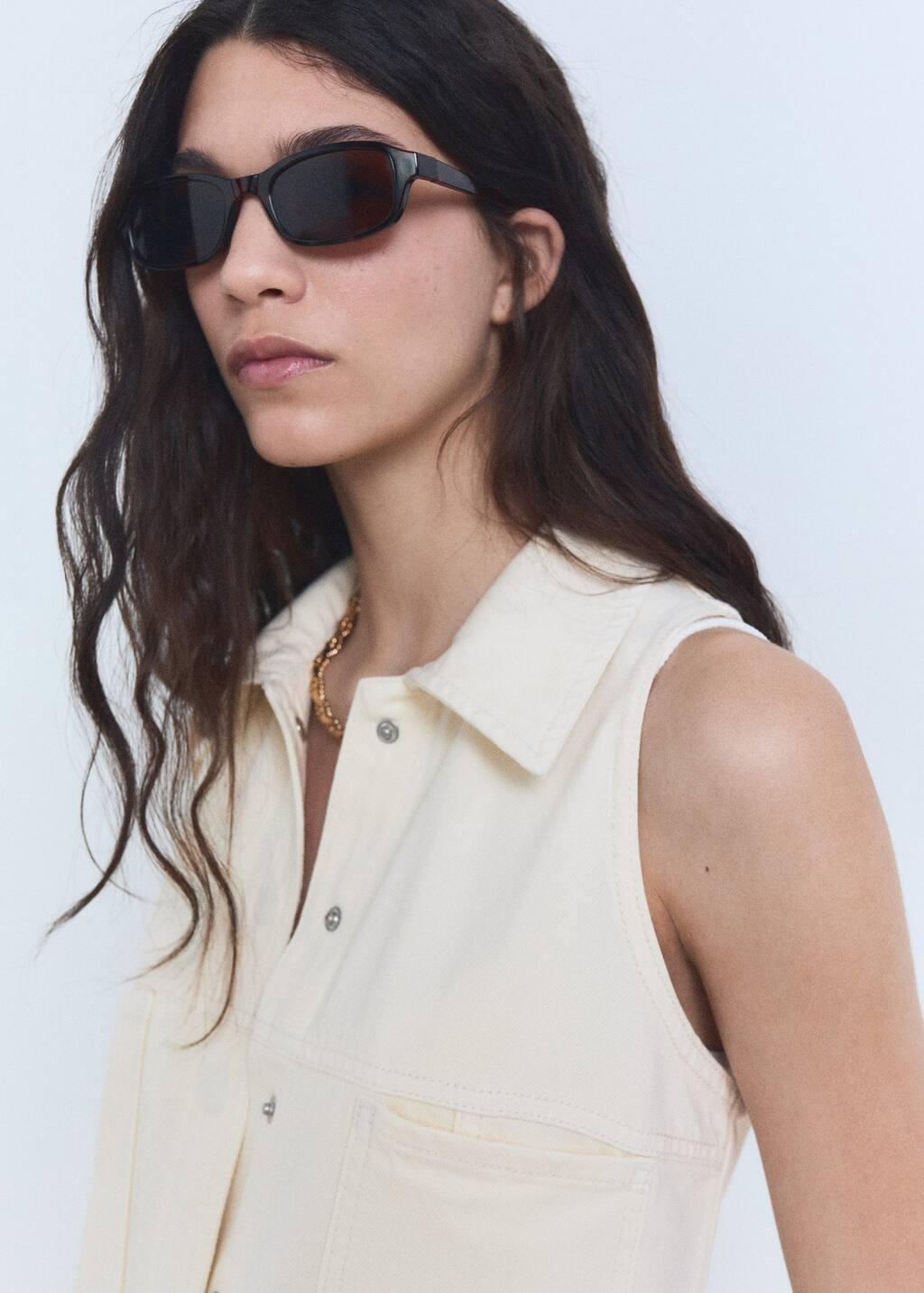Beige Long Denim Jumpsuit, , large image number 1