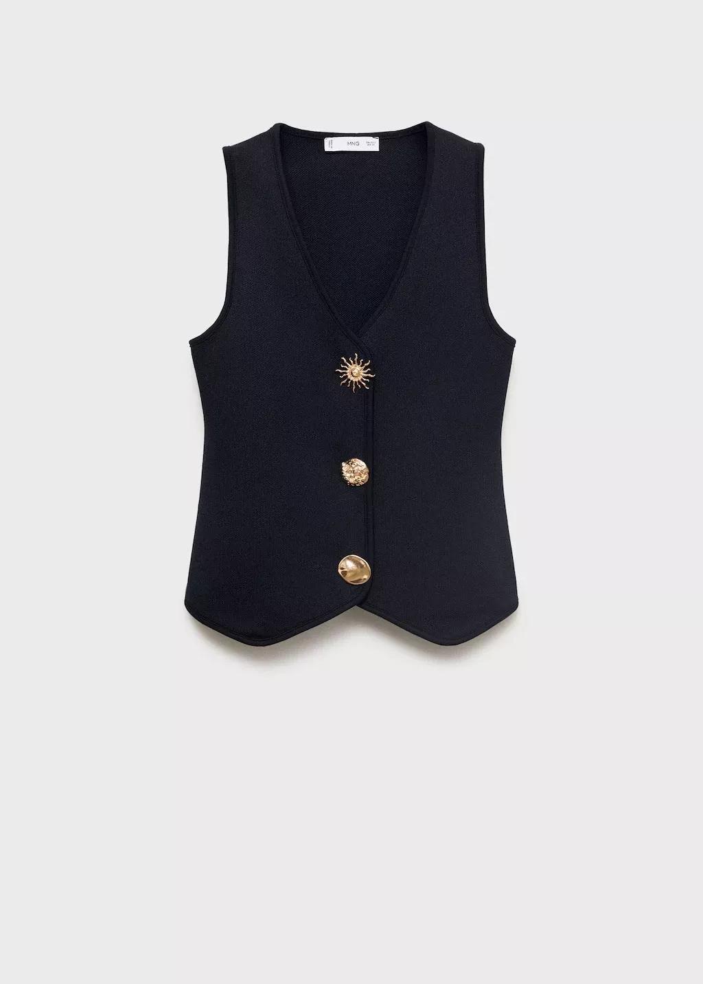NAVY Knitted waistcoat with jewel buttons, , large image number 3