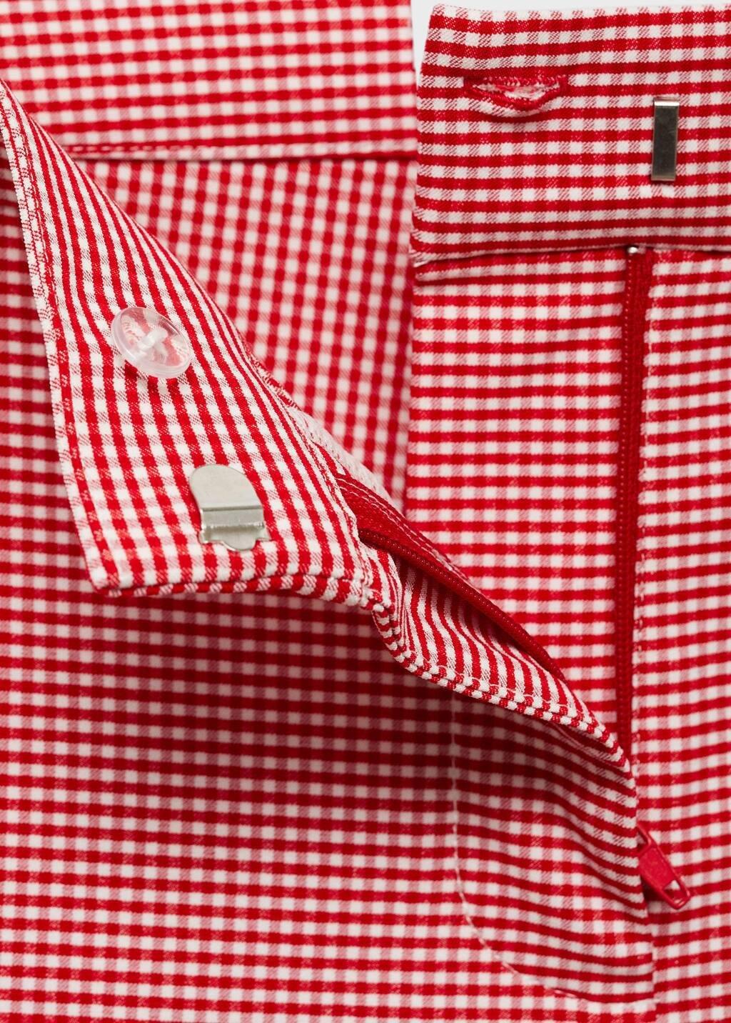 Red Gingham-Check Cropped Trousers, , large image number 2