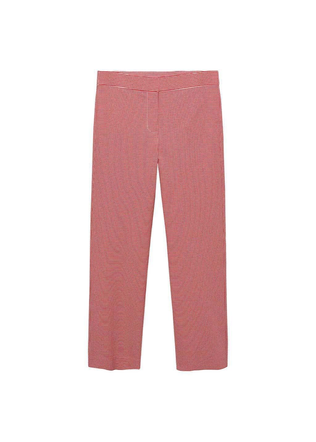 Red Gingham-Check Cropped Trousers, , large image number 3