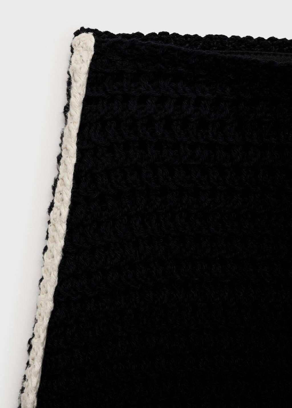 Black Circular-Print Crochet Skirt, , large image number 4
