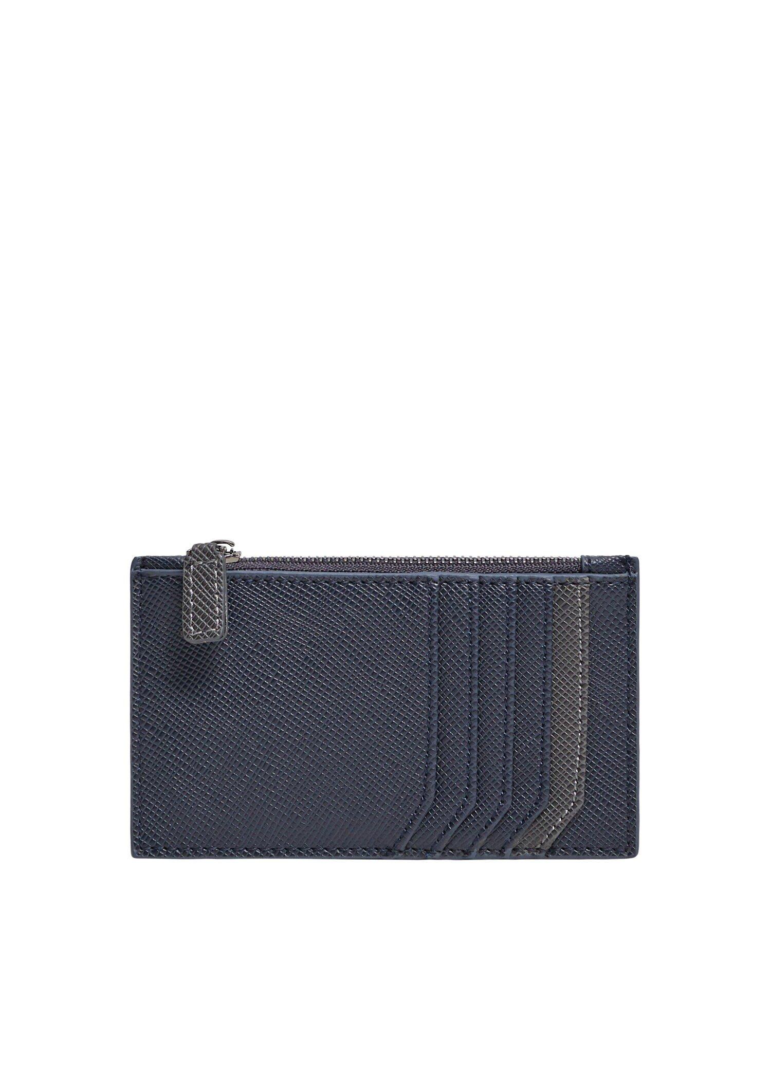 Medium Blue Saffiano-Effect Cardholder, Men, , large image number 0
