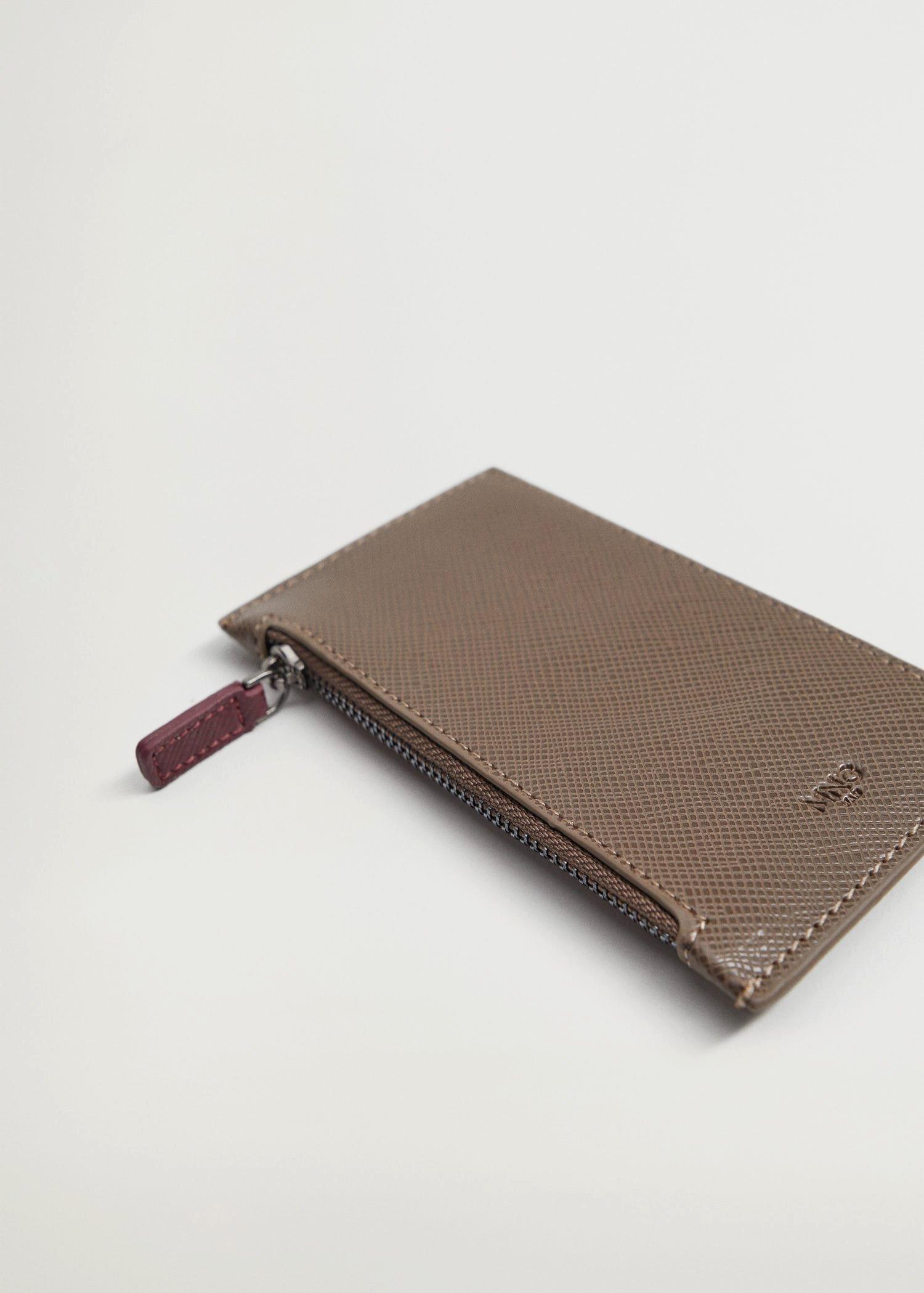 Pastel Brown Saffiano-Effect Cardholder, Men, , large image number 1
