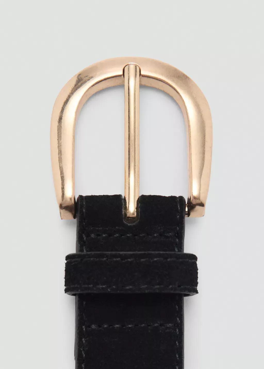 Black 100% Leather Belt, , large image number 0