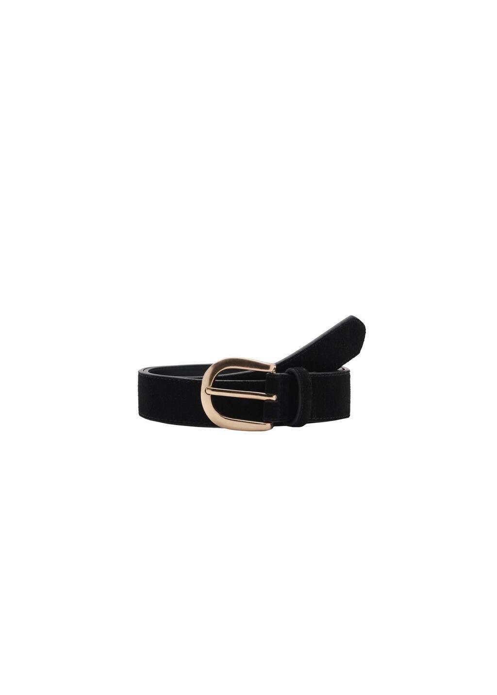 Black 100% Leather Belt, , large image number 2