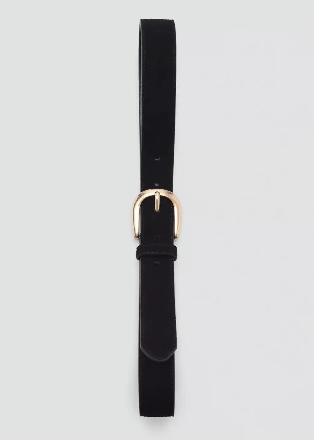 Black 100% Leather Belt, , large image number 3