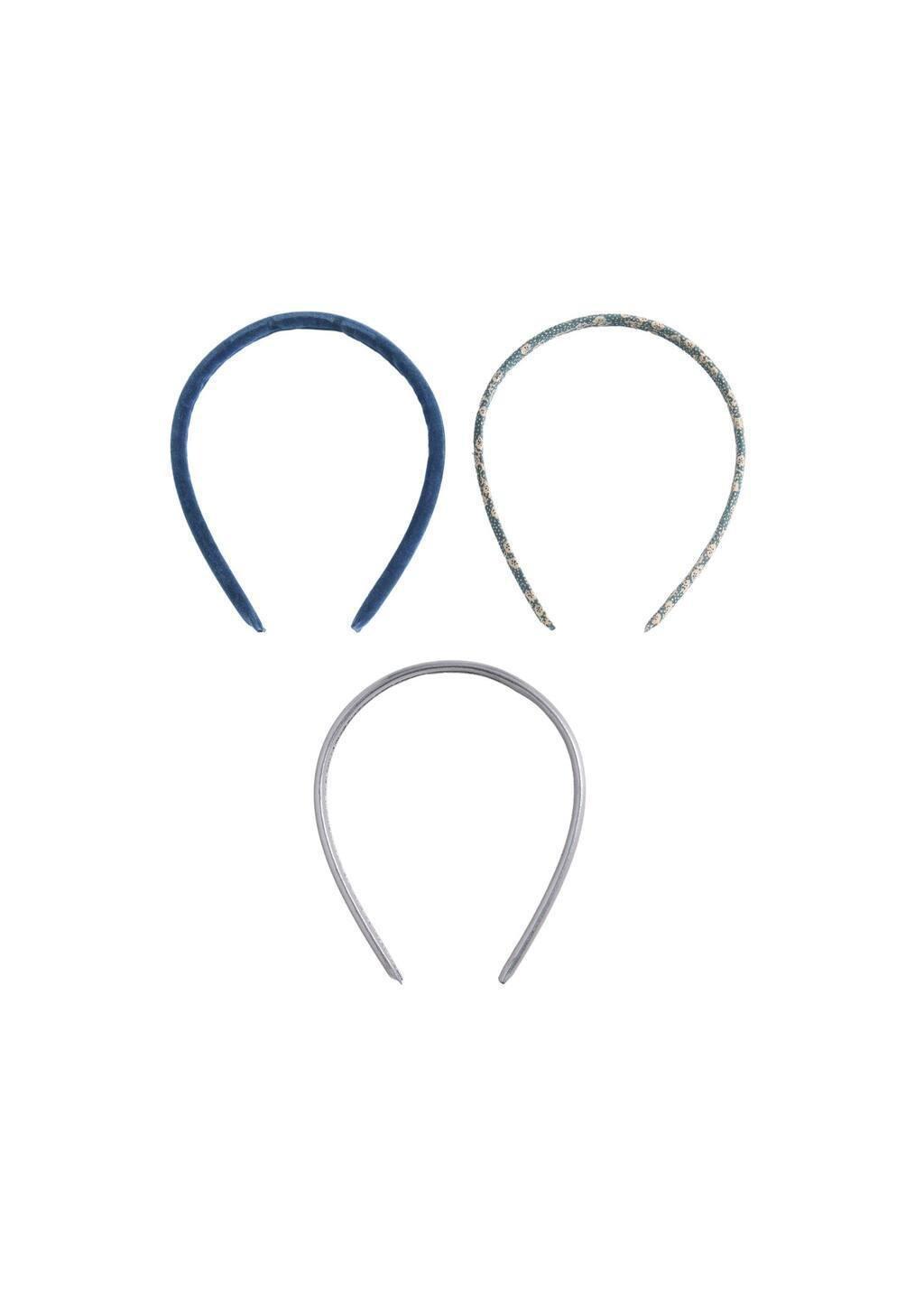 Blue Set Of 3 Headbands, Kids Girl, Medium Blue, large image number 1