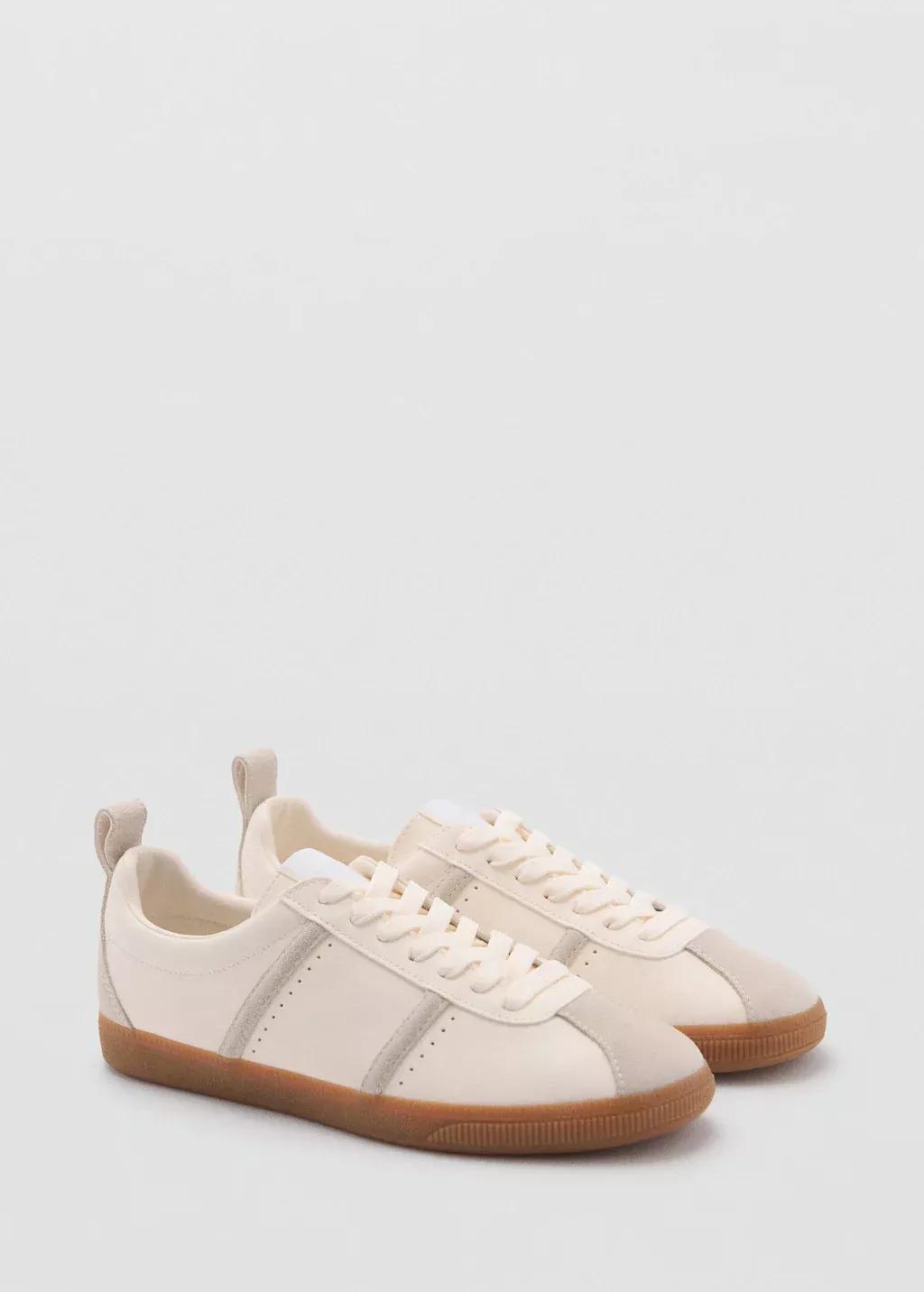 White Contrast Panel Sneakers, , large image number 0