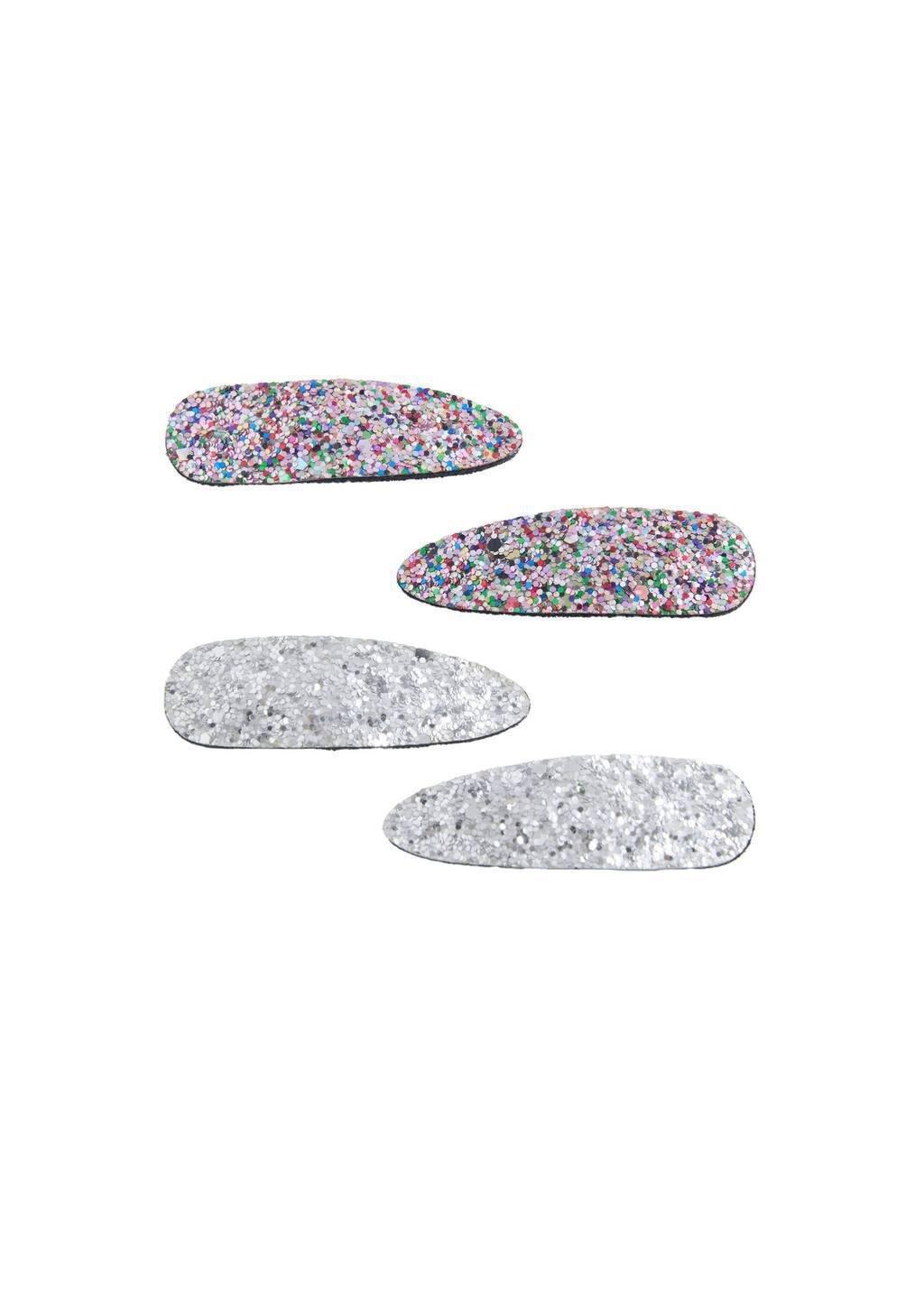 Silver Hairclip Set Of 4, Kids Girl, Silver, large image number 1