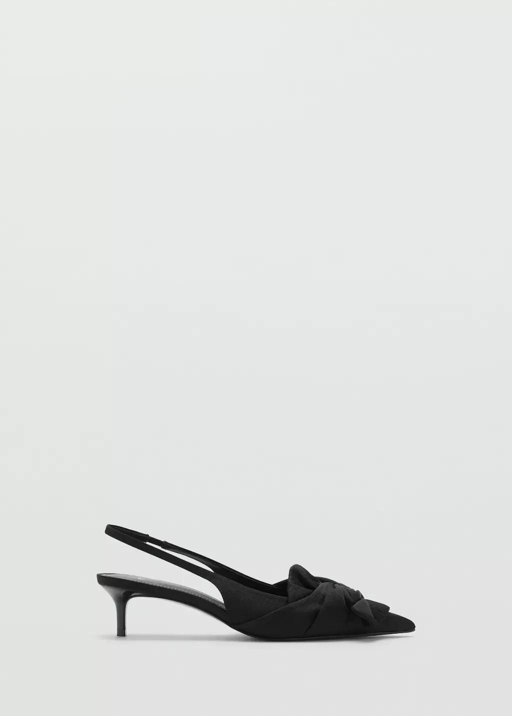 Black Knot Heel Shoes, Black, large image number 4