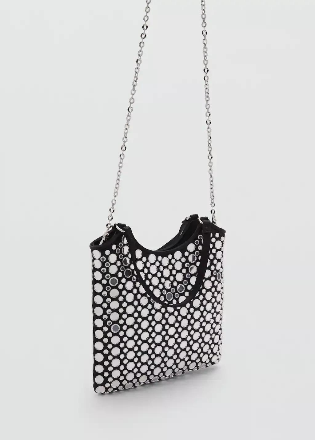 Black Mini Bag With Mirror Detail, Black, large image number 0