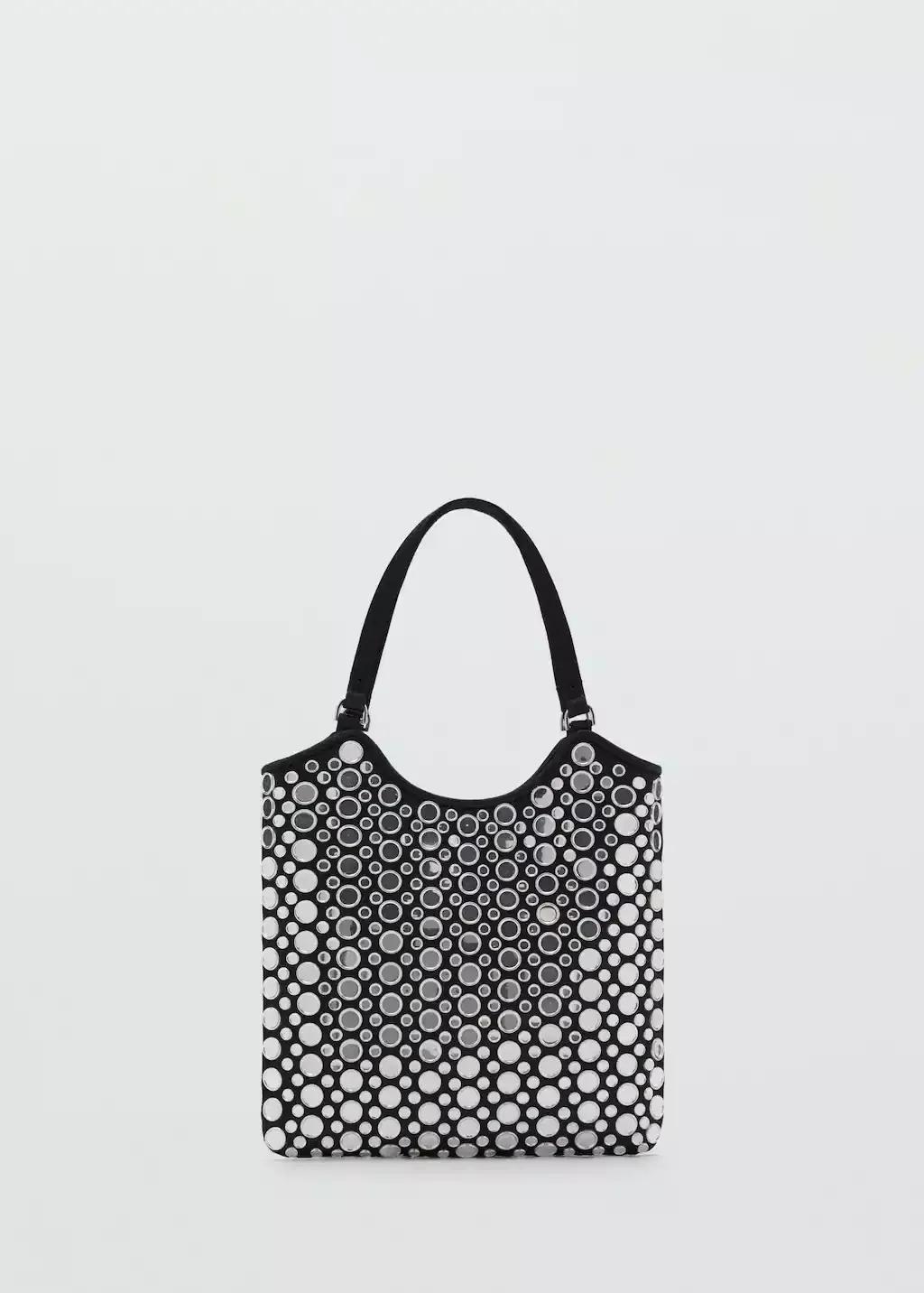Black Mini Bag With Mirror Detail, Black, large image number 4
