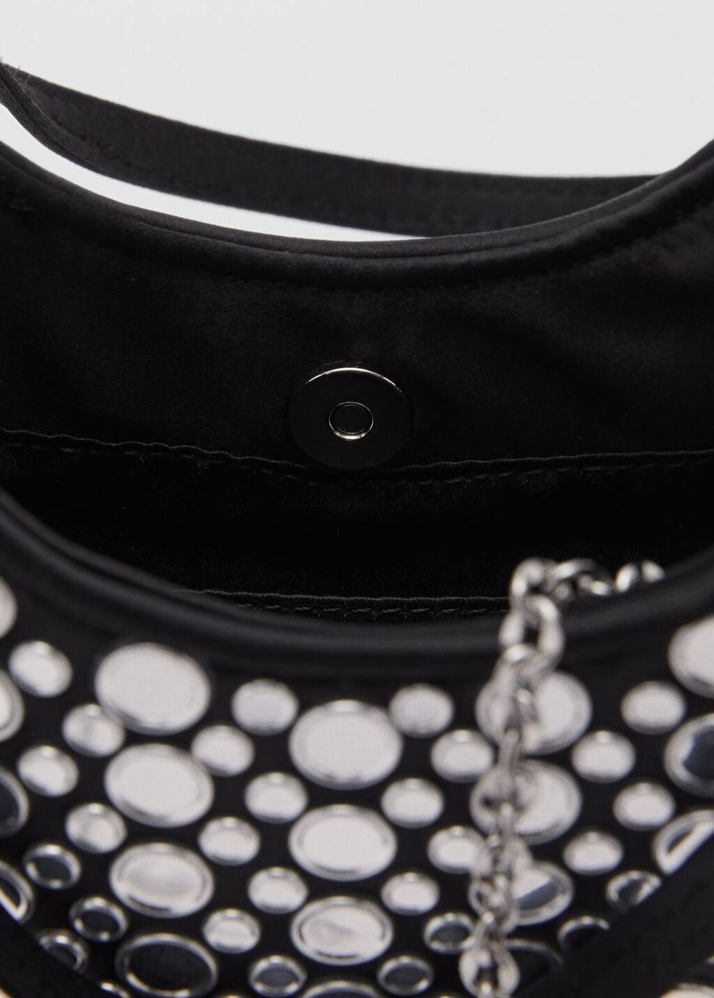Black Mini Bag With Mirror Detail, Black, large image number 5
