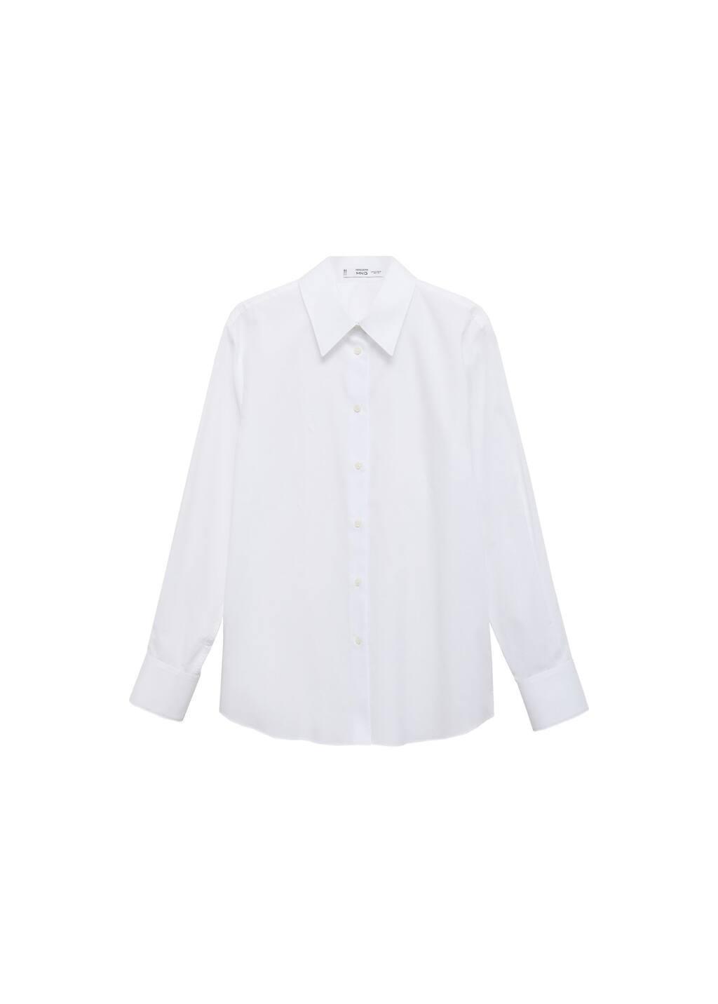 White Regular Cotton Lyocell-Blend Shirt, , large image number 2