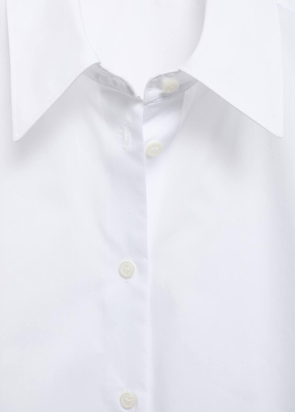 White Regular Cotton Lyocell-Blend Shirt, , large image number 8