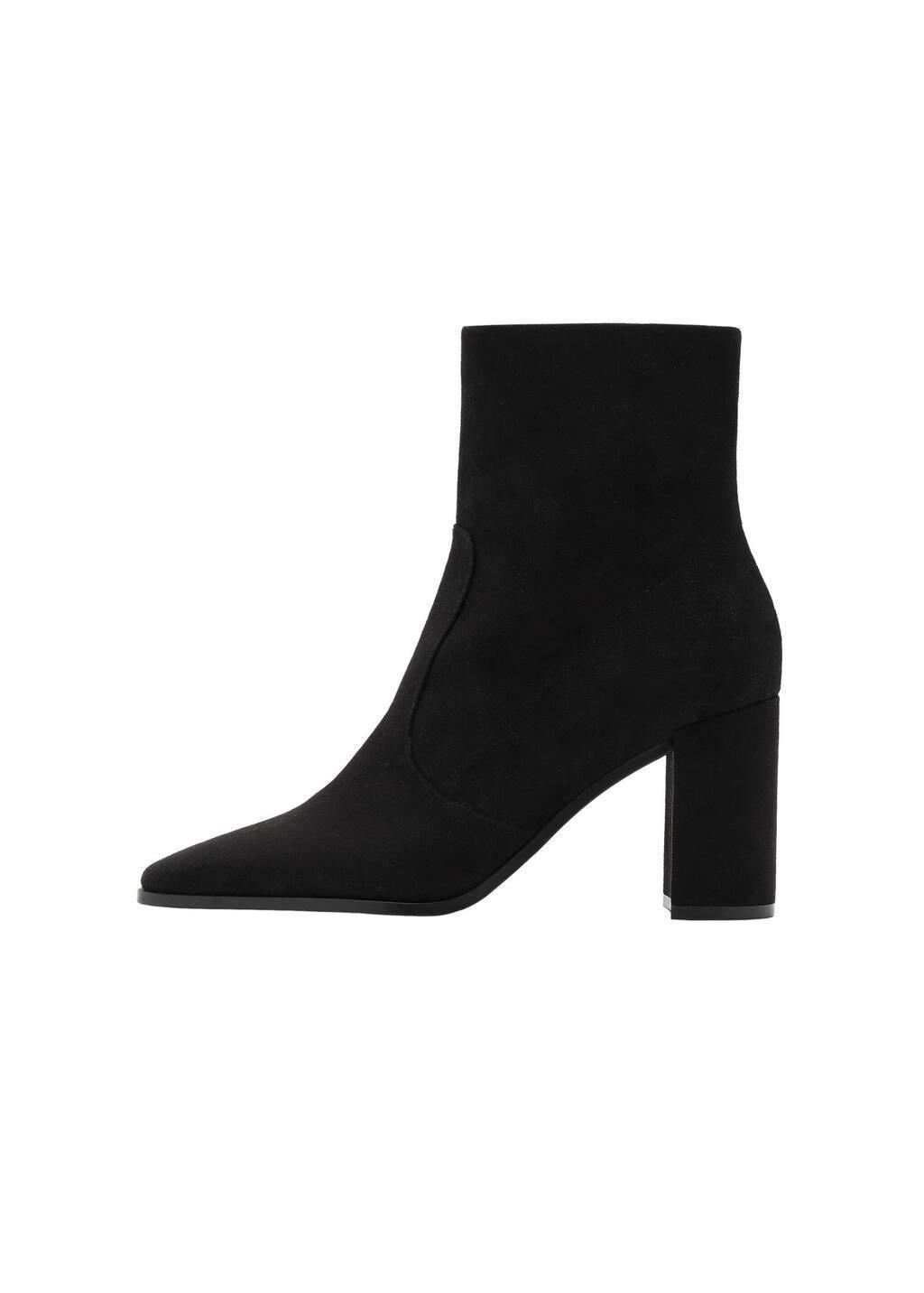 Black Suede Leather Effect Ankle Boot, , large image number 2