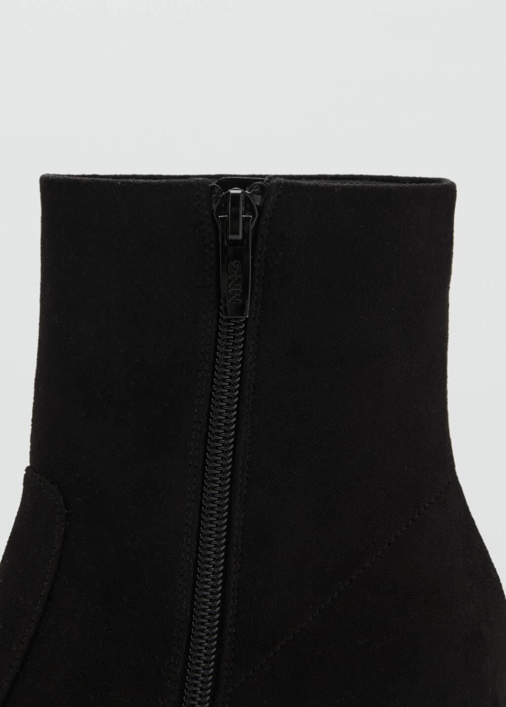 Black Suede Leather Effect Ankle Boot, , large image number 3