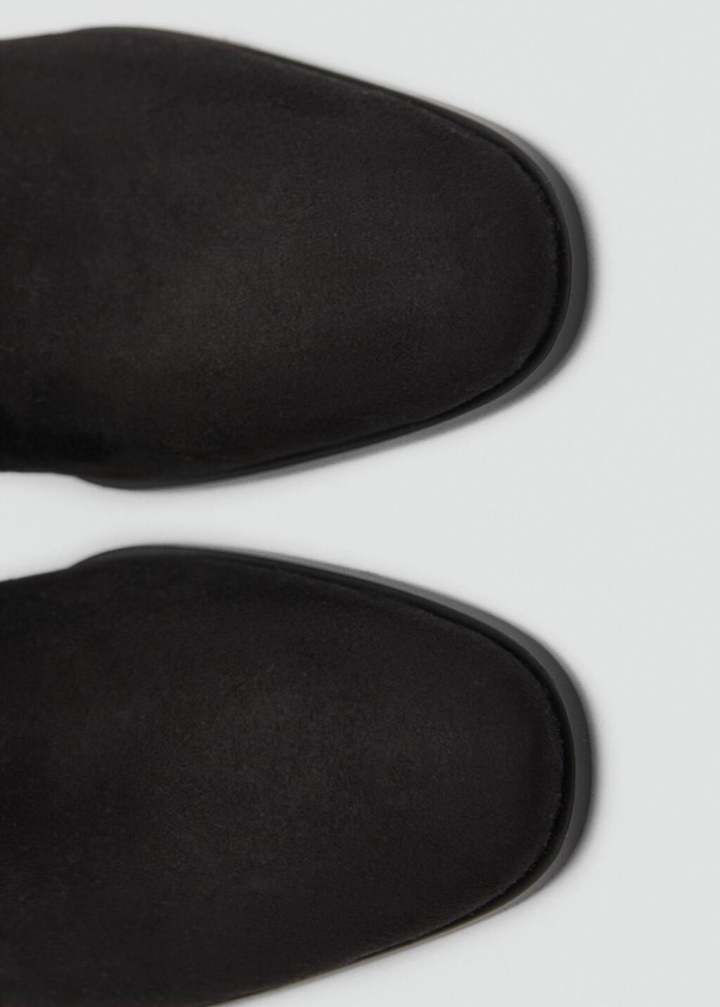 Black Suede Leather Effect Ankle Boot, , large image number 5